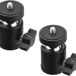 BROLAVIYA 2 Pack Ball Head, 360 Degree Aluminum Alloy Rotating Swivel Tripod Ball Head with 1/4" Screw Thread Head for Cameras, Camcorders, Smart Phone, Gopro, LED Video Light-29