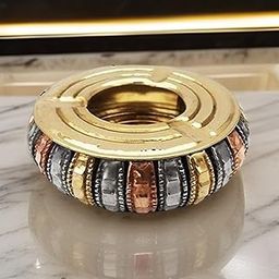 Salvus App SOLUTIONS Brass Ashtray – Portable Cigarette Ash Holder | Stylish Ashtray for Cigarette Use in Home, Office & Car | Compact Brass Finish Ash tray (3-Inch)-image-68