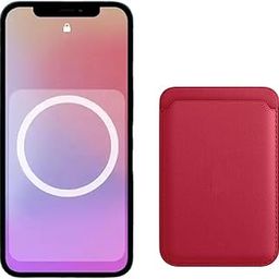 Genuine Leather Magnetic Card Wallet Holder for Magnetic Compatible with Mobile Phone Leather Magnetic Case Credit Card ID Holder (Red)-image-86