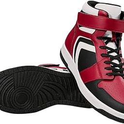 Men's Red & Black Color Block High Top Sneakers-image-10
