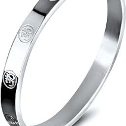 Bracelet for Men Stainless Steel | Aum Om Kada for men Bracelets | Bracelet for Boys Rose Silver Kada | Waterproof, Anti-tarnish Bracelet, Rust-free, Skin friendly | 8 mm Bracelets for Men-image-69