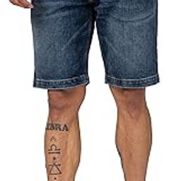 Men Vintage Blue Cotton Regular Fit Denim Shorts-picture-44
