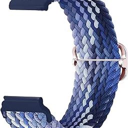 GooseBox Nylon Replacement Braided Watch Strap 20mm with Metal Buckle Compatible with Fireboltt Ninja Calling BSW024, Fireboltt SPO2 BSW003(Blueberry & Gold)-14