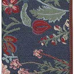 Glamour Fold Series Tapestry Fabric & Faux Leather Unisex Passport Wallet Travel Document Organizer(Navy Blue-Floral)-image-14