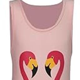 Kids Swan Print One-Piece Swimsuit with Cap Ruffle Beachwear Pink XXL-image-12