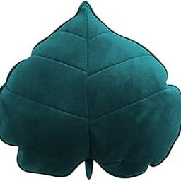 Peach Cuddle Velvet Leaf Shaped Throw Cushion Pillow For Living Room Décor (Pack of 1, 45X45 Cm, Teal Blue)-image-11