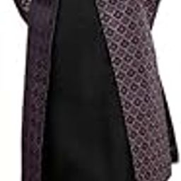 Men's Kurta Sherwani Churidar Set Indo-Western, Purple Silk Blend, Woven Design Regular Fit Mandarin Collar Long Sleeves-image-81