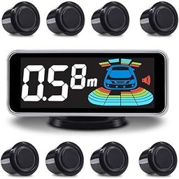 ELSNU Backup Parktronic System Car Auto Vehicle Reverse with 8 Parking Sensors kit Distance Detection LCD Distance Display Sound Warning …-14