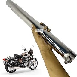 Dhe Best Bike Bend Pipe Catalitic convertor Silencer Exhaust Connector Chrome for BS6 Model Compatible with RE Reborn Classic 350-image-70