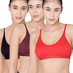 Women's Cotton & Spandex Non Padded Non-Wired Sports Bra (Pack of 3)-picture-6