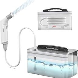 Junaris Portable Bidet For Travel Shattaf | Portable Shattaf Rechargeable Travel Camping Bidet Shower Sprayer (Water Tank, White)-image-78
