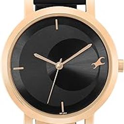 Fastrack Analog Black Dial Women's Casual Leather Watch/NT6284WL01-35