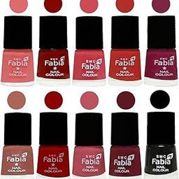 SMC Fabia ALL IN ONE (PACK OF 10), Long Lasting Glossy Nail Polish, 6 ml Each, All Vibrant Colours,02349-image-84