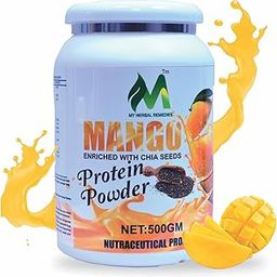 My Herbal remeides Daily Protein Shake | 118 Kcal, 25 Vitamins & Minerals | Boosts Energy, Immunity & Bone Health | Mango Milkshake Flavor | 500g (50 Servings)-image-9