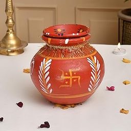 BS Natural Mitti Kalash Hand Made with Mitti Round Shape Baked Mud-image-5
