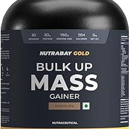 Nutrabay Gold Bulk Up Mass Gainer Powder - 3kg, Chocolate | 30g Protein, 104g Carbs, 554 Calories | Easy to Digest | 100% Veg Muscle Building & Weight Gainer Supplement for Men & Women-17