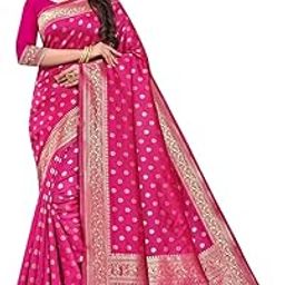 Women's Pure Kanjivaram Silk Saree Banarasi Soft Sari With Blouse Piece For Wedding (Pari124-50)-image-116