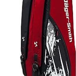 Jager-Smith ORCA Red & Black Double Zipper Badminton Sports Bag with Shoe Compartment | Front Zip Pocket| Made in India-image-3