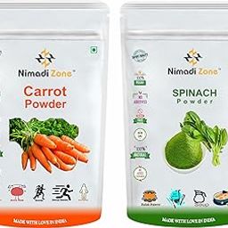 Nimadi Zone Pack of 2 Green Spinach Leaf Powder + Carrot Powder (500 GM Each) = 1 KG (Super Saver Combo Pack) by Nimadi Zone-image-92