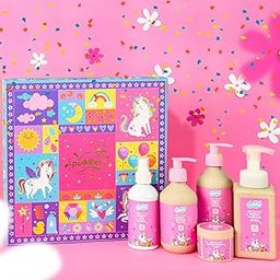 Puddles Organic Celebration Gift Box For Kids | Set of 5 | Unicorn Magic - Age 2+ Years | Turmeric, Wheat protein Chamomile, Oat Protein, Almond Oil | Tear-Free, pH Balanced-image-50