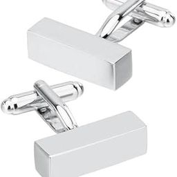 2xSolid Copper Rectangle Bar Cufflink Formal Business Mens Shirt Cuff Links-image-84