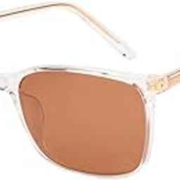 Polarized and 100% UV Protected | Branded and Stylish Sunglasses | Transparent - Brown Full Rim Rectangular | For Men & Women | Medium | VC S18706-image-16