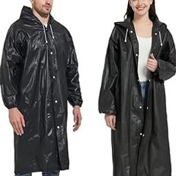 Unisex Waterproof Long Raincoat with Hood | Reusable & Lightweight | Full Sleeve Rain Wear for Men & Women_Pack Of_2Black-image-74