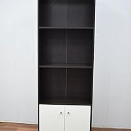 GRATUS FAYLO Engineered Book Shelf Wooden with Doors for Home | Book Rack for Study Room | Corner Shelf for Bedroom | Shelf for Living Room Decor | Book Organizer with 3 Shelves (Flowery Wenga)-image-82