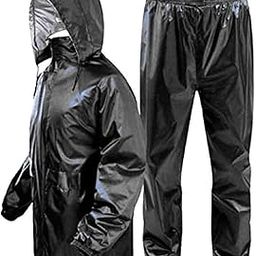Neekshaa Waterproof Raincoat with Hood for Men, Rainsuit Rain Jacket Suit -Black & Blue-image-80