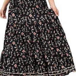Woman/Girl Traditional Ethnic Embroidery Floor Length Rayon Long Skirt-image-82