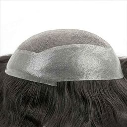 HAREZO Australian Hair Patch for men | .03MM PU Base with Front Hairline | Ultra Thin base and Light Wieght| 100% natural human hair| Premium Hair Patch For Men (Natural Black, 8x6)-6