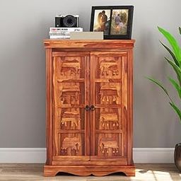 DADDYFURNITURE Solid Sheesham Wood Cabinet Sideboard with 2 Shelves and 2-Door Storage for Living Room |Wooden Kitchen Cabinet | Solid Wood Chest of Drawers for Home (Honey)-image-45