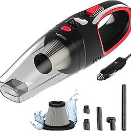 Roboson VC101 Car Vacuum Cleaner Portable Handheld Vacuum Cleaner with Powerful 5000 PA Suction, 12V DC/110W, Long 4.5m Cord, Mini Car Air Pump for Deep Cleaning (1 Year Warranty)-12
