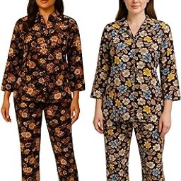 Women’s Printed Full Length Co-Ord Set Combo | Pack of Two-Piece Set - (Multicolour)-image-106