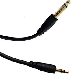 Gadget-Wagon 5 meters p38 mono male 6.3 mm to 3.5 mm stereo EP male digital mic cable for amplifier DJ console, mixers and Guitar 5mm thickness-image-68