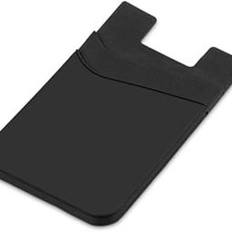 Unisex Adult Silicone TPU Metro/Credit Card Holder for Back of Mobile Or Case,Stick On Phone Back Adhesive Dual Pocket Wallet for All Smart Phones (Black)-96