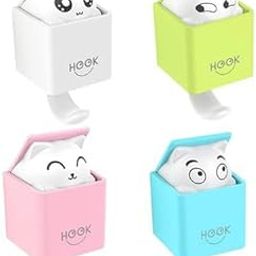 MASHUR FAB Cat Hook-and-Close Hook for Keys Headphones and Bags Easily attachble on Wall (Multi Colour)-30
