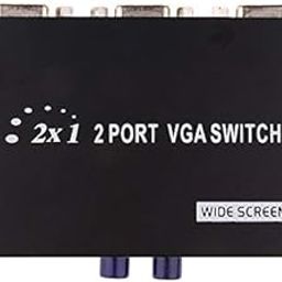 Terabyte 2 Port VGA Switch - 2 PC to Share 1 Monitor, 2 Monitor to Share 1 PC - Push Button Two Way VGA Video Switch - Black-16