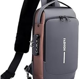 Waterproof Polyester Slim Unisex Crossbody Anti-theft Sling Bag, Crossbody Chest Backpack with Lock and USB Port, 25 x 30 cm-image-10