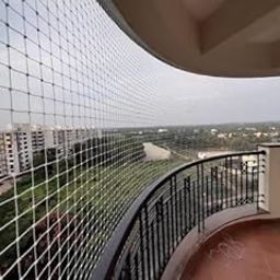 Nylon Bird net, Pigeon net, Safety net, Sports net for Balcony and Multi-Purpose Use (12 Ply Thickness 0.85 MM) with Installation kit (10 x 6, White)-image-0