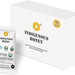 INDIGENOUS HONEY 16 Gift Sachets Small Pouch Raw Natural Honey - Organic Wild, Pure Tulsi, Unprocessed Ajwain, Mustard, Lychee, Coriander, Fennel, Sesame, Juliflora and more - 15g Each, Total 240g-image-99