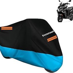 Horseyaart - Suzuki Burgman Street 125 Bike Cover Waterproof - Two Wheeler Bike/Scooter/Scooty Body Cover - Dustproof - UV Protection (Black and Sky)-picture-29
