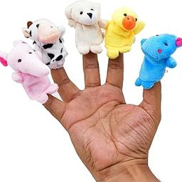 Toodles Learning Finger Puppet Animals for Soft Toys Assortment Kids, Cute Perfect for Imaginative Play and Early Learning - 5 Pieces-14