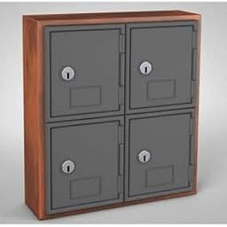 Cell Phone Locker 4 Door with Key Lock Cherry & Grey - 12 x 4 x 13.5 in.-picture-15