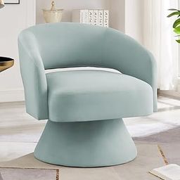 City Wood Palace360 Degree Swivel Modern Accent Chair Comfy Velvet Barrel Chair for Living Room Bedroom,Round Swivel Accent Armchair Corner Chair for Nursery-Gray-image-11