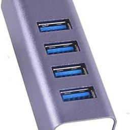 4 in 1 USB Hub 3.0 for PC 4-Port High Speed USB Hub with DC5V, Aluminium Shell, USB Port Hub 3.0 Compatible for PC, MacBook, Mac Pro, Mac Mini, iMac, Surface Pro, XPS, PC-22