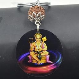 Anjani Soot Hanuman Religious Rudraksha Acrylic Keychain for Men and Women-image-49