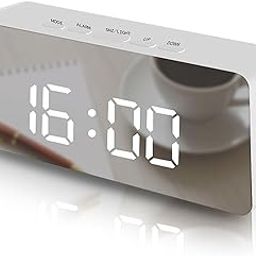 Digital LED Mirror Alarm Clock – Stylish Desk Clock with Automatic Sensor, Loud Alarm Clock for Heavy Sleepers, Time & Date Display for Home, Office, Bedroom, Kitchen, and Study-1