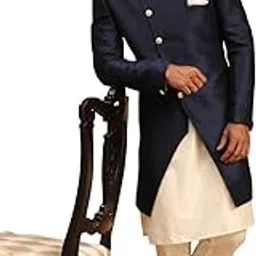 vastramay Men Men's Cream Viscose Ethnic Combo Set-picture-4