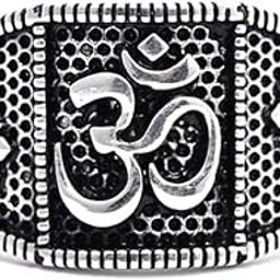 Pure 925 Sterling Silver OM Oxidised Men Ring |Religious, Size Adjustable | Gift for Men & Boys-image-70